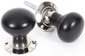 Ebony Bun Mortice/Rim Door Knob Set